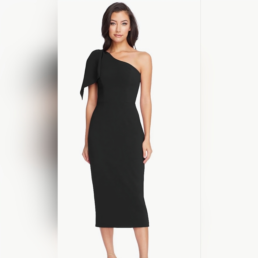 Dress the Population Tiffany One-Shoulder Black Sheath Dress